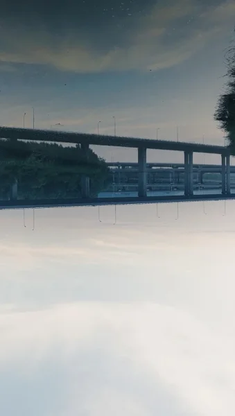抚顺沿滨路。故乡的黄昏