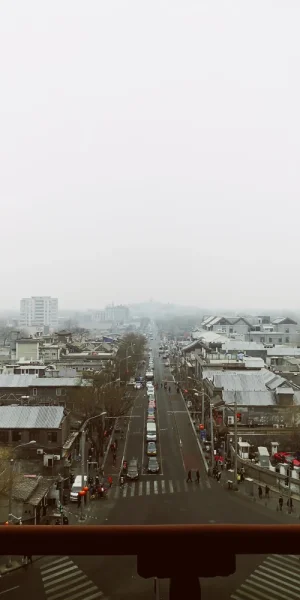 地安门大街，远处就是景山公园