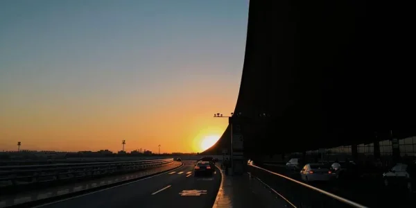 北京T3航站楼的黄昏