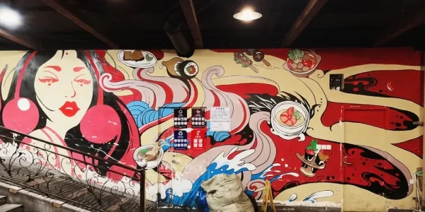 上海火车站旁边的一个地下美食广场