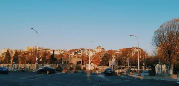地图上看叫常青园，就是个普通的小区，夕阳下看波浪的屋顶居然有点现代感